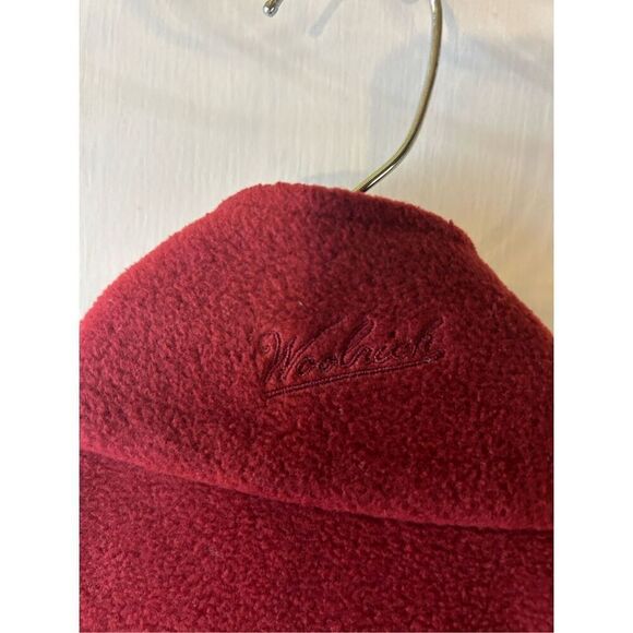 Woolrich fleece zipper vest men’s large burgundy Deep Ruby - Picture 3 of 7